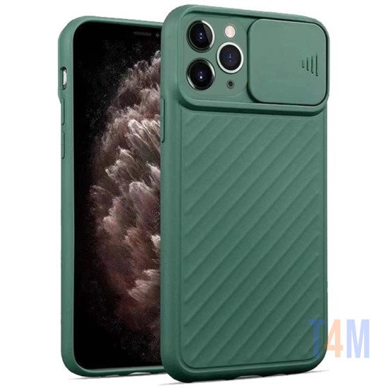 CAPA DE SILICONE COM PROTEÇÃO DE CÂMERA PARA APPLE IPHONE 12 PRO MAX VERDE